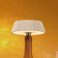 Mantra-Iluminacion LED tafellamp Relax, wit, fles, oplaadbare batterij dimbaar, wit / opaal, Aluminium