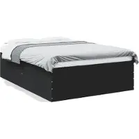 vidaXL Bedframe massief hout zwart 140x190 cm