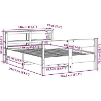 vidaXL Bedframe zonder matras massief grenenhout 140x190 cm