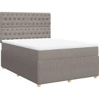 vidaXL Boxspring met matras stof taupe 160x200 cm