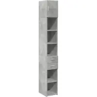 vidaXL Opbergkast smal 30x42,5x225 cm bewerkt hout betongrijs