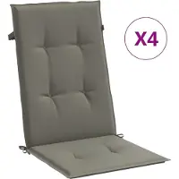 vidaXL Stoelkussens 4 st hoge rug 120x50x4 cm stof donkergrijs