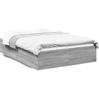 vidaXL Bedframe bewerkt hout grijs sonoma eikenkleurig 120x190 cm