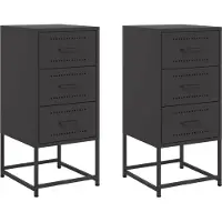 vidaXL Nachtkastjes 2 st 36x39x78 cm staal zwart