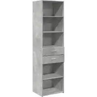 vidaXL Hoge kast 50x42,5x185 cm bewerkt hout betongrijs