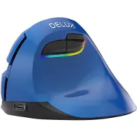 Delux Draadloze Verticale Muis M618mini Blauw - Maat S, 4000DPI, RGB, Bluetooth