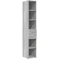 vidaXL Hoge kast 30x42,5x185 cm bewerkt hout grijs sonoma eikenkleur