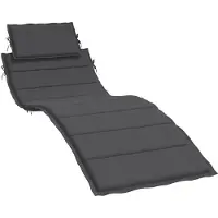 vidaXL Ligbedkussen 186x58x4 cm stof gemêleerd antracietkleurig