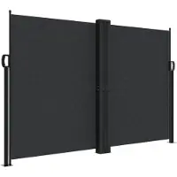 vidaXL Windscherm uittrekbaar 160x1200 cm zwart