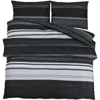 vidaXL Dekbedovertrekset 240x220 cm katoen zwart en wit