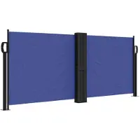 vidaXL Windscherm uittrekbaar 100x600 cm blauw