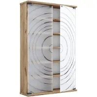 VCM TilanoL vitrinekast CD, DVD 6 planken 2 deuren eik decor.