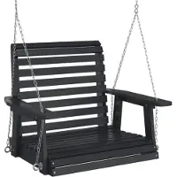 vidaXL Tuinstoel, hangstoel met metalen kettingen, zwart, massief grenenhout