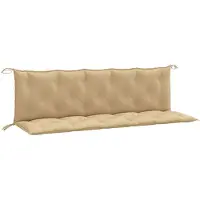 vidaXL Tuinbankkussens 2 st 180x50x7 cm stof gemêleerd beige