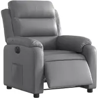 vidaXL Fauteuil verstelbaar elektrisch kunstleer grijs