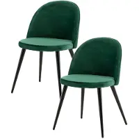 Ebuy24 2 x Skagen eetkamerstoel velours groen,zwart.