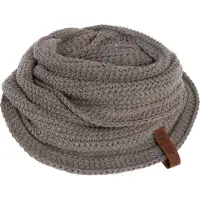Knit Factory Coco Gebreide Colsjaal - Ronde Sjaal - Nekwarmer - Wollen Sjaal - Bruine Colsjaal - Dames sjaal - Heren sjaal - Unisex - Marron - Bruin - One Size