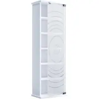 VCM TilanoM vitrinekast CD, DVD 6 planken 1 deur wit.