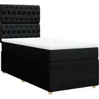 vidaXL Boxspring met matras stof zwart 90x200 cm
