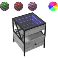 vidaXL Salontafel met Infinity LED 40x40x51 cm grijs sonoma eikenkleur