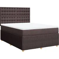 vidaXL Boxspring met matras stof donkerbruin 140x190 cm