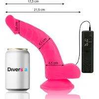 Diversia | Flexible Vibrating Dildo 21.5 Cm - Pink