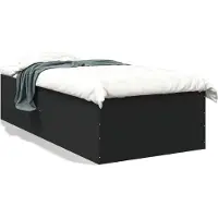 vidaXL Bedframe bewerkt hout zwart 100x200 cm