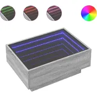 vidaXL Salontafel met LED 70x50x30 cm bewerkt hout grijs sonoma eiken