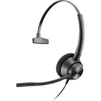 HP Poly Mono-hoofdtelefoon Poly EncorePro 310 met Quick Disconnect-functie, TAA-compatibel, kabelgebonden, geschikt voor gesprekken en muziek, 70 gram, hoofdtelefoon met microfoon, zwart