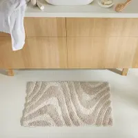 NOUS badmat Swirl - zand/off white (80x50 cm)