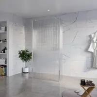 FortiFura Galeria Vrijstaande Inloopdouche - 100x200cm - Helder geribbeld - antikalk - 8mm veiligheidsglas - 2 zijwanden 40cm - wandsteunen en hoekprofielen - Chroom SW927766 2x/SW797955/SW797948