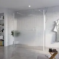 FortiFura Galeria Vrijstaande Inloopdouche - 180x200cm - Helder geribbeld - antikalk - 8mm veiligheidsglas - 2 zijwanden 30cm - wandsteunen en hoekprofielen - Wit mat SW927768 2x/SW797957/SW797945