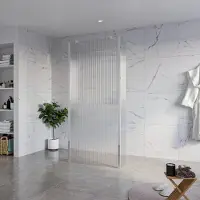 FortiFura Galeria Vrijstaande Inloopdouche - 90x200cm - Helder geribbeld - antikalk - 8mm veiligheidsglas - 2 zijwanden 40cm - wandsteunen en hoekprofielen - Chroom SW927766 2x/SW797951/SW797948