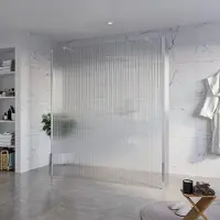 FortiFura Galeria Vrijstaande Inloopdouche - 180x200cm - Helder geribbeld - antikalk - 8mm veiligheidsglas - 2 zijwanden 40cm - wandsteunen en hoekprofielen - Chroom SW927766 2x/SW797957/SW797948