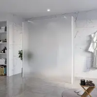 FortiFura Galeria Vrijstaande Inloopdouche - 180x200cm - Glas mat - antikalk - 8mm veiligheidsglas - 2 zijwanden 30cm - wandsteunen en hoekprofielen - Wit mat SW927768 2x/SW797933/SW797931 2x/SW541264