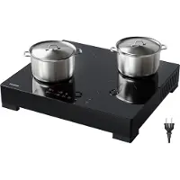 Kitchenbrothers Inductie Kookplaat - Vrijstaande Inductieplaat - 60 cm - 4 Zones - 1 Fase - Tot 2400W - Zwart