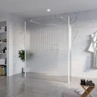 FortiFura Galeria Vrijstaande Inloopdouche - 160x200cm - helder geribbeld - antikalk - 8mm veiligheidsglas - 2 zijwanden 40cm - wandsteunen en hoekprofielen - wit mat SW927768 2x/SW797956/SW797948
