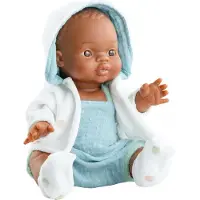 Paola Reina Gordi Fran babypop donkere jongen met kledij 34cm