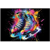PosterMonkey Poster 30x20 cm - Graffiti - Sport - Schaatsen - Verf - Posters - Wanddecoratie tienerkamer - Kamer decoratie voor tieners - Tiener jeugdkamer accessoires