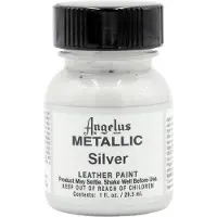 Angelus Leather Acrylic Paint - textielverf voor leren stoffen - acrylbasis - Metallic Zilver - 29,5ml