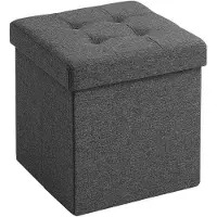Acaza Poef - opvouwbaar - zonder poten - stof - 38 cm - donkergrijs