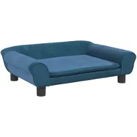 The Living Store Living Store hondenbed, blauw, 70x48x22 cm, fluweel