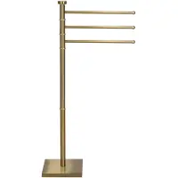 Springos Handdoekrek - Badkamer - Handdoekstang - Handdoekhouder - 3 Armen - Metaal- Goud - 86 cm