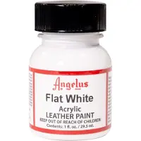 Angelus Acrylic Leather Paint - Flat White - Textielverf voor leren stoffen - Matte afwerking - 29,5ml