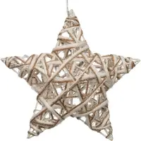Anna's Collection - Verlichte jute ster met glitter - H40 cm - 15 warm witte ledlampjes - Afmetingen: H40 cm - Aantal ledlampjes: 15 - Kleur ledlampjes: warm wit
