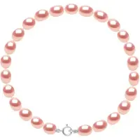 Diadema Kralen armband Zoetwater 4-5mm Rijstkorrels Roses Wit Goud 18 Karaat