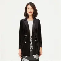 Smart & Joy Double knoopje fluwelen jas