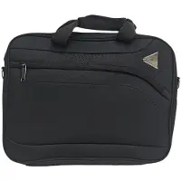 Infinity Leather Lichtgewicht zwarte laptoptas
