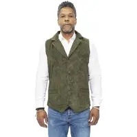 Infinity Leather Heren klassiek glad geit suède leren vest-Exeter