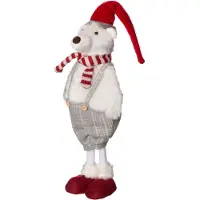 Intratuin Kerstfiguur Ijsbeer Wit / Grijs 17 X 15 X 67 Cm